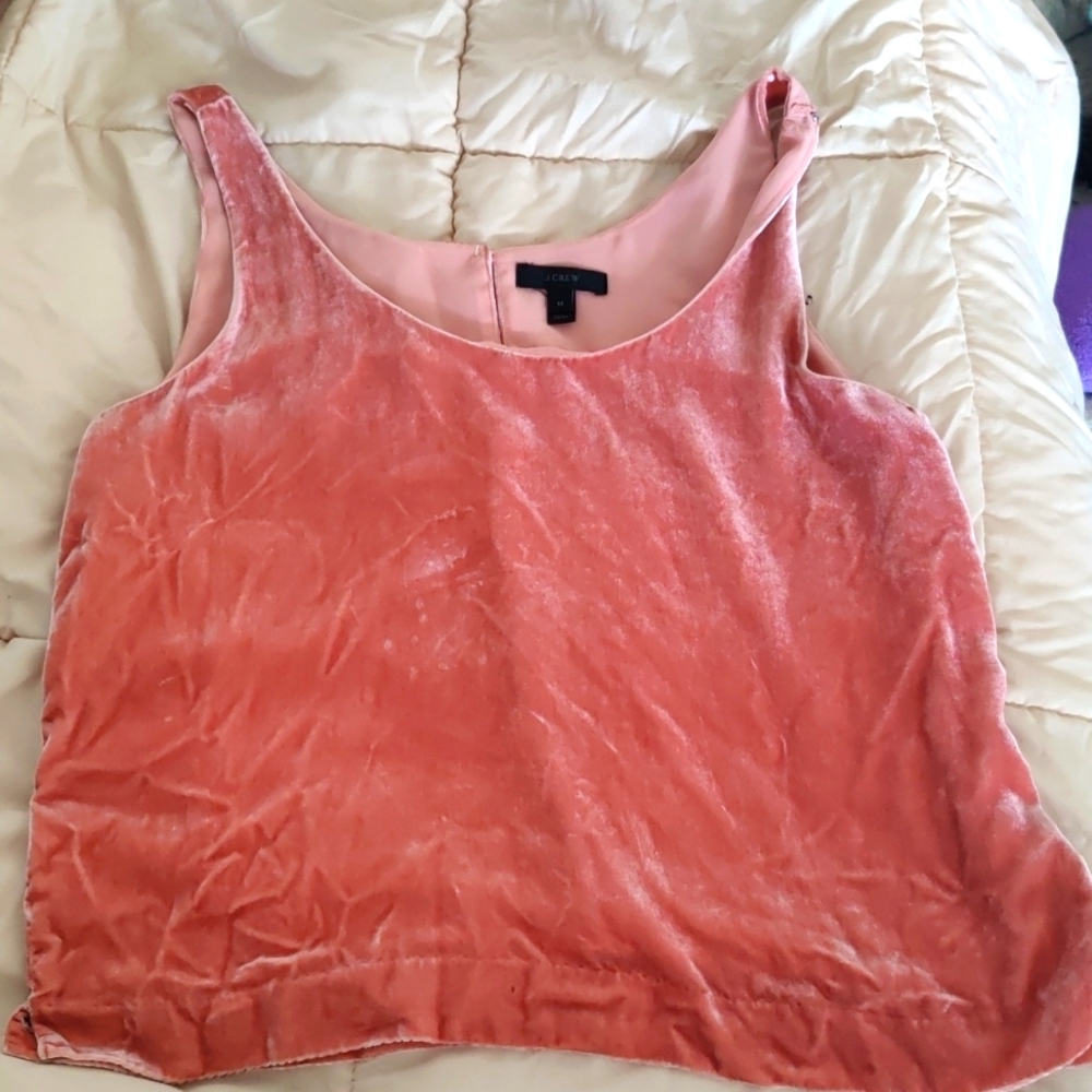 J Crew Silk Velvet Tank Top